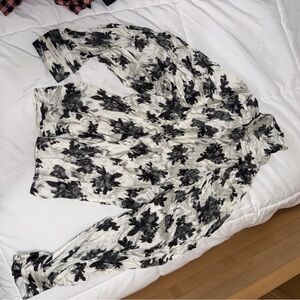 Zara Black & White Floral Printed Jumpsuit